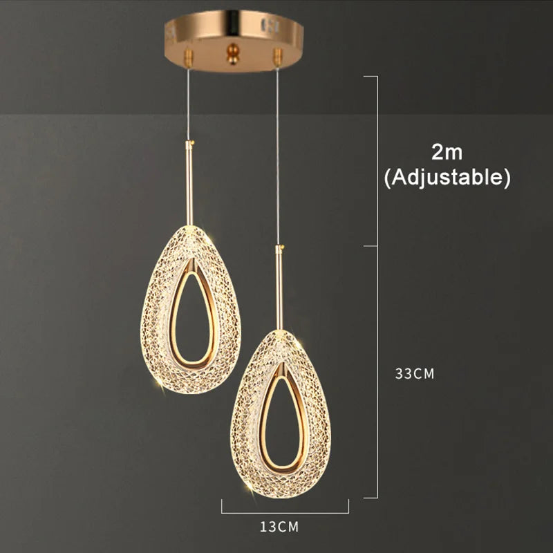 Suspension LED en cristal de style nordique