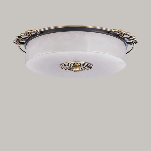 Plafonnier Luxe Européen Circulaire Marbre LED Grand Ménage Chambre Salon Balcon Couloir Allée Illuminaires