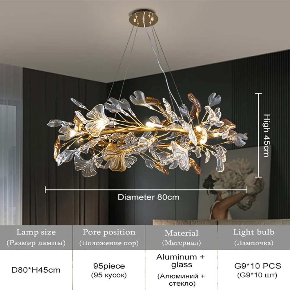Lustre Nordique en Verre Émaillé : Suspension Luxueuse pour Hôtel, Salon et Chambre