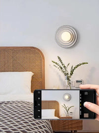 Applique Murale LED Rétro en Résine - Lumin'Art Mural Rond