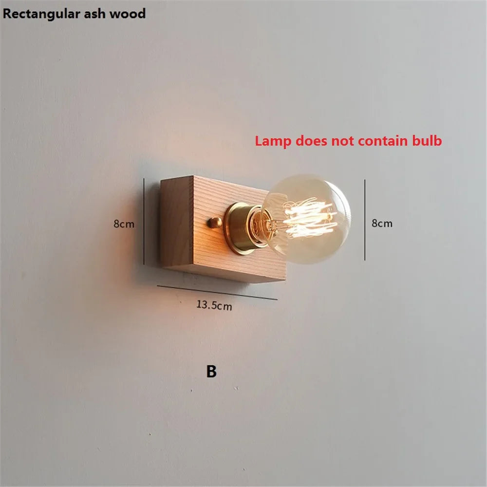 Applique Murale Vintage en Noyer Edison avec Interrupteur à Tirette - Édition Limitée