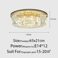 Lustre en Cristal LED Moderne Américain pour Salon Salle à Manger Villa
