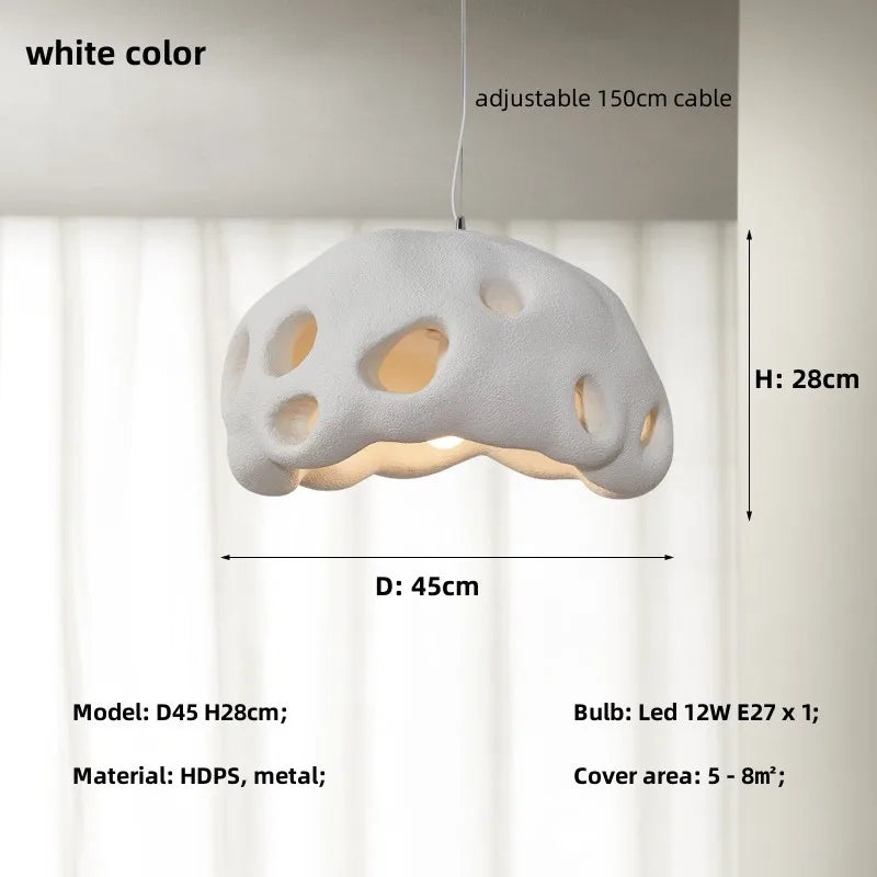 Lustre LED design en suspension nordique Wabi Sabi irrégulier