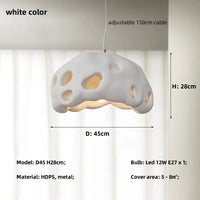 Lustre LED design en suspension nordique Wabi Sabi irrégulier