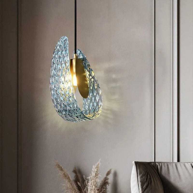 Petite lampe à main en verre moderne de suspension