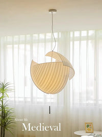 Lustre LED design moderne Wabi Sabi en tissu - éclairage décoratif