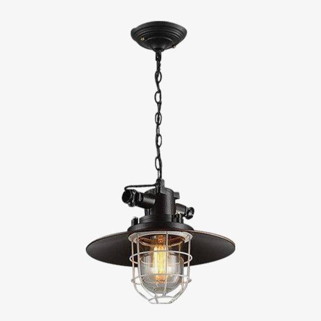Suspension colorée style industriel 34cm en métal