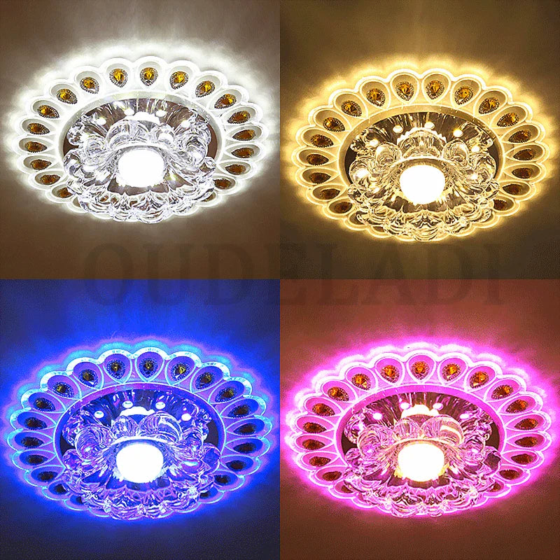 Plafonnier LED en Cristal Moderne pour Couloir, Allée et Porche