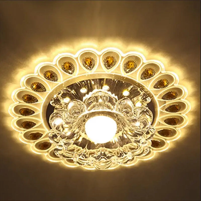 Plafonnier LED en Cristal Moderne pour Couloir, Allée et Porche