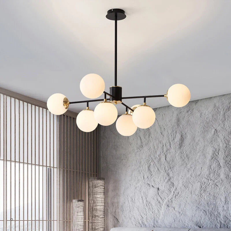 Suspension LED en verre : design nordique moderne et minimaliste