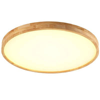 Plafonnier LED en bois rond ultra-fin