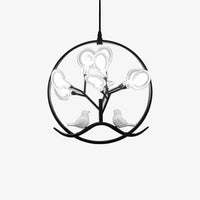 Suspension LED Luxe en branches dorées