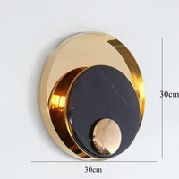 Applique murale LED en marbre et laiton doré de luxe