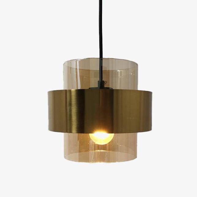 Suspension LED Glamour en Verre et Métal Doré