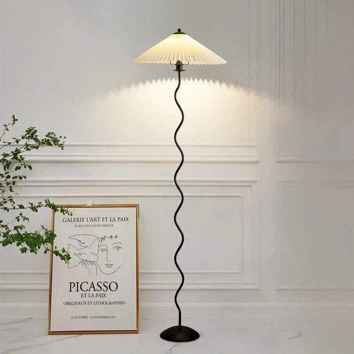 Abat-jour LED en tissu plissé nordique - Collection Lumina | Marco Lucetti H 150cm / Blanc / Lumière blanche