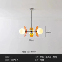 Acrylic Bean-Shaped Suspension | Marco Lucetti Orange 3 têtes / Blanc froid