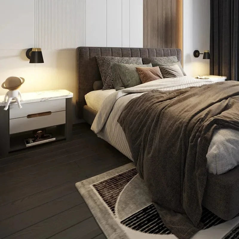 Aisilan - Applique murale de luxe remplaçable 5W E14 - Brossé noir et doré - Anti-éblouissement Rotation - Pour chambre et étude | Marco Lucetti