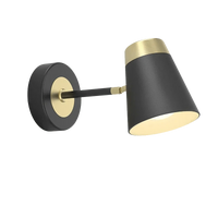 Aisilan - Applique murale de luxe remplaçable 5W E14 - Brossé noir et doré - Anti-éblouissement Rotation - Pour chambre et étude | Marco Lucetti