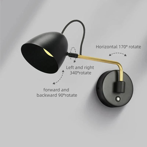 Aisilan - Applique murale LED à bras oscillant et intensité variable, interrupteur tactile - Parfait pour le chevet, l'étude et le salon | Marco Lucetti