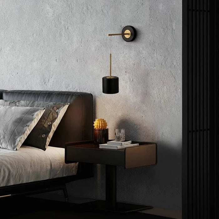 Aisilan® - Appliques murales suspendues de luxe noires et dorées, 5W LED, idéales pour chambre à coucher et étude. | Marco Lucetti
