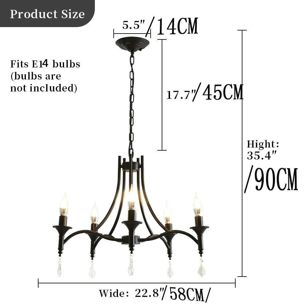 Lustre Exquis en Fer Forgé et Bougies