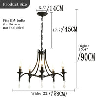Lustre Exquis en Fer Forgé et Bougies