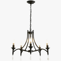 Lustre Exquis en Fer Forgé et Bougies