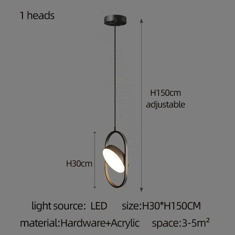 Anneau de suspension ovale en forme d'ovale | Marco Lucetti 1 tête / Lumière chaude