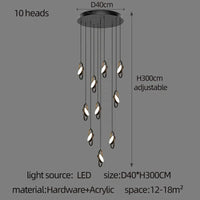Anneau de suspension ovale en forme d'ovale | Marco Lucetti 10 têtes / Lumière chaude