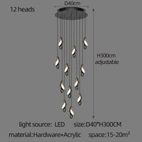 Anneau de suspension ovale en forme d'ovale | Marco Lucetti 12 têtes / Lumière chaude