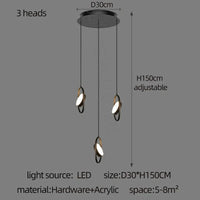 Anneau de suspension ovale en forme d'ovale | Marco Lucetti 3 têtes / Lumière chaude
