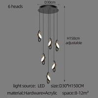 Anneau de suspension ovale en forme d'ovale | Marco Lucetti 6 têtes / Lumière chaude