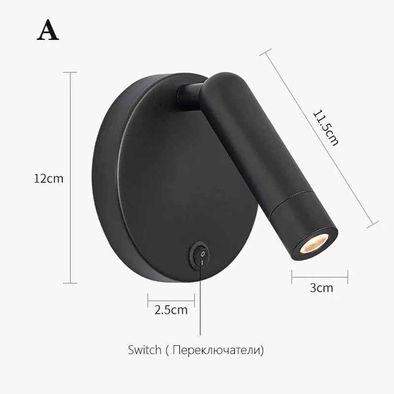 Applique de chevet nordique avec spot intégré et interrupteur | Marco Lucetti A / Blanc chaud (2700-3500K)