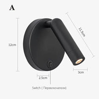 Applique de chevet nordique avec spot intégré et interrupteur | Marco Lucetti A / Blanc chaud (2700-3500K)