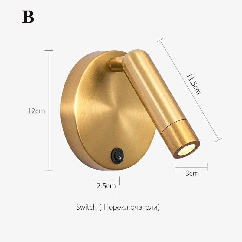 Applique de chevet nordique avec spot intégré et interrupteur | Marco Lucetti B / Blanc chaud (2700-3500K)