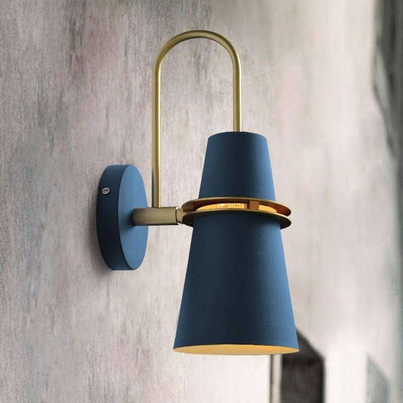 Applique Design LED Conique Métal Coloré Retro | Marco Lucetti Bleu