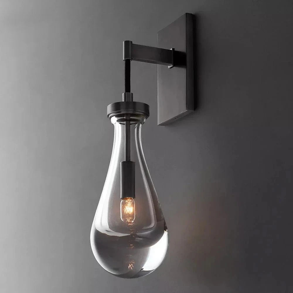 Applique Éclairage Intérieur LED Moderne Deluxe Rétro Luxe Goutte d'Eau Noir | Marco Lucetti Noire / L114xP165xH451mm / Lumière froide 6000K