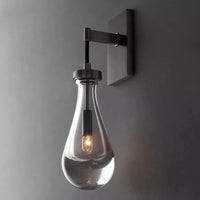 Applique Éclairage Intérieur LED Moderne Deluxe Rétro Luxe Goutte d'Eau Noir | Marco Lucetti Noire / L114xP165xH451mm / Lumière froide 6000K