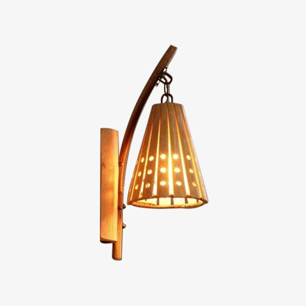 Applique LED en bambou vintage