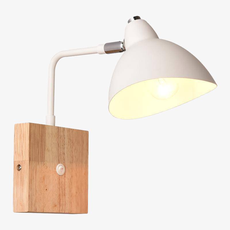 Applique en bois Botimi avec lampe en métal blanc | Marco Lucetti