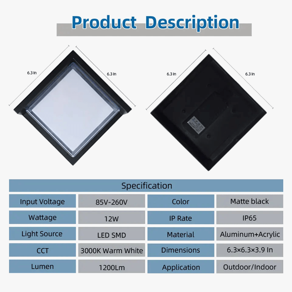 Applique Extérieure Étanche Noir et Blanc Chaud en Aluminium | Marco Lucetti