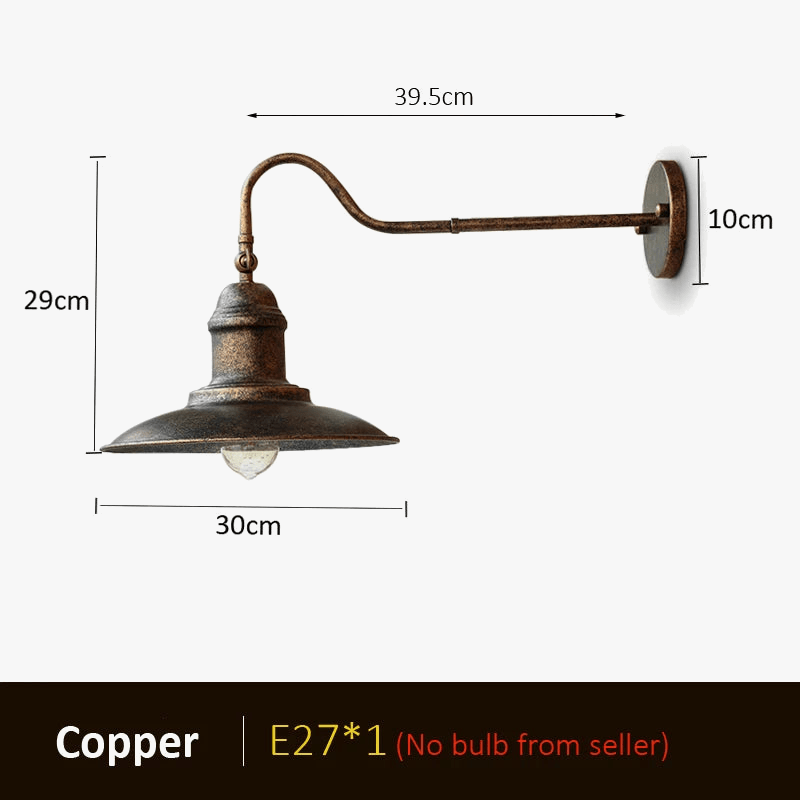 Applique industrielle US pour l'extérieur | Marco Lucetti A cuivre sans ampoule