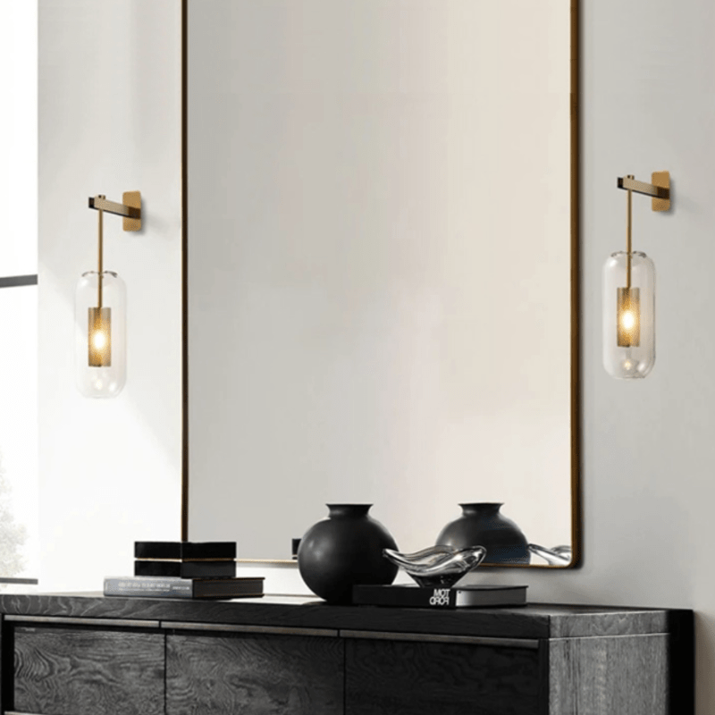 Applique industrielle Vintage en métal et verre | Marco Lucetti