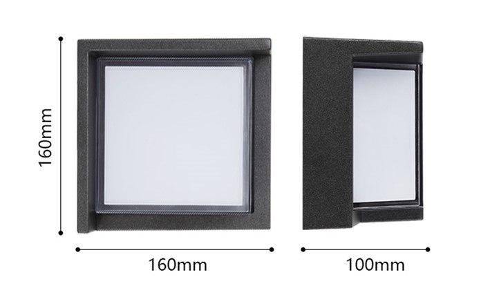 Applique LED Carrée Noire pour Porche | Marco Lucetti