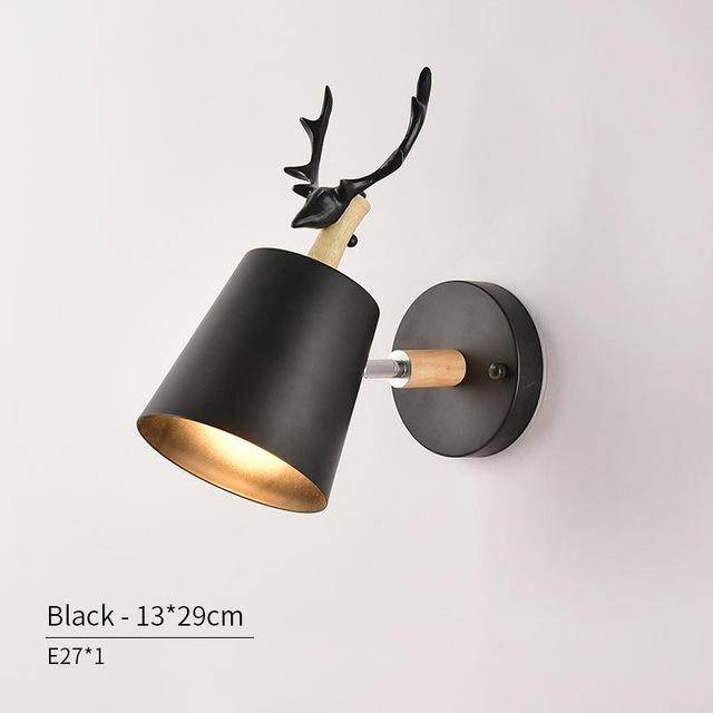 Applique LED Cerf (noir ou blanc) | Marco Lucetti Noir