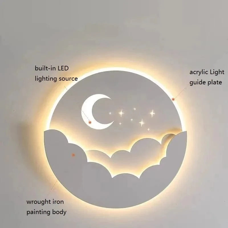 Applique LED Créative Nuage Étoiles Lune pour Chambre Enfants | Marco Lucetti