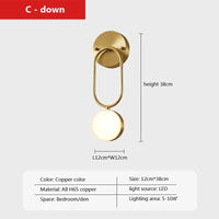 Applique LED Cuivre Nordique Moderne | Marco Lucetti C vers le bas