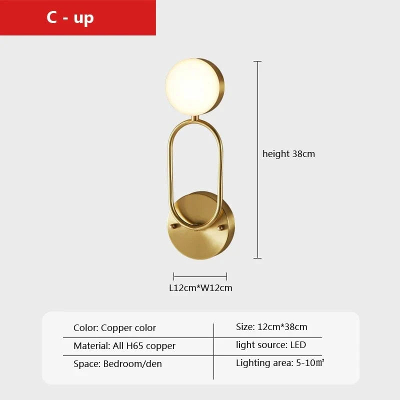 Applique LED Cuivre Nordique Moderne | Marco Lucetti Tasse