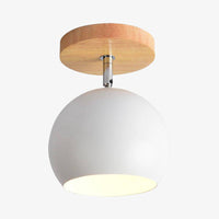 Applique LED en bois avec boule métallique ajustable | Marco Lucetti Blanc