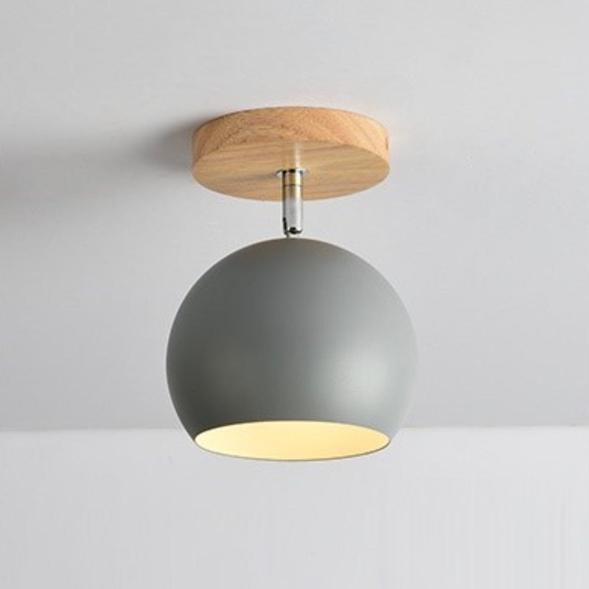 Applique LED en bois avec boule métallique ajustable | Marco Lucetti Gris